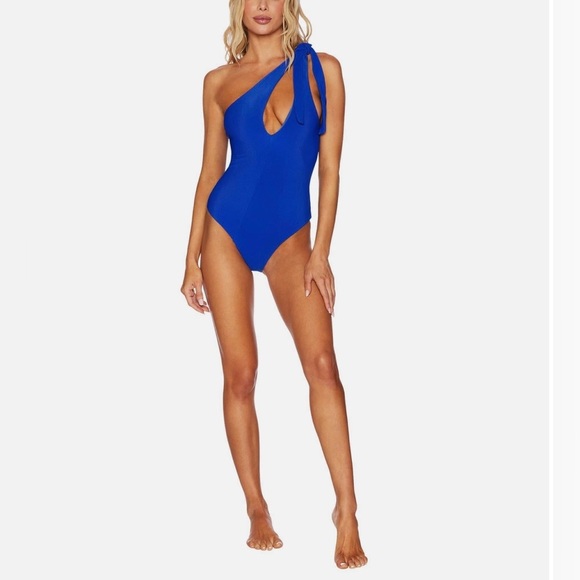 Beach Riot 💙 Asymmetrical Nia Swimsuit in Ocean Blue - Picture 5 of 8